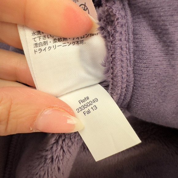 Eddie Bauer Purple Fleece PLUSH Lined Jacket Full Zip Size M Mock Neck Pockets - Picture 10 of 10